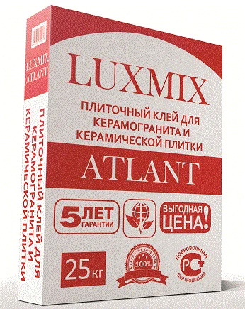картинка Клей для плитки и керамогранита LUXMIX ATLANT, 25 кг 